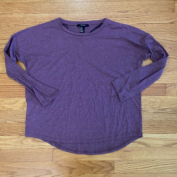 Forever 21 Tops - Forever 21 Long Sleeve Tee Women’s Medium Maroon/Red Top Shirt 3/4 sleeve